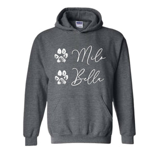 Custom Dog Mama Hoodie With Dog Names On Sleeve, Dog Mama Hoodie, Personalized Dog Mama Sweater, Custom Dog Names