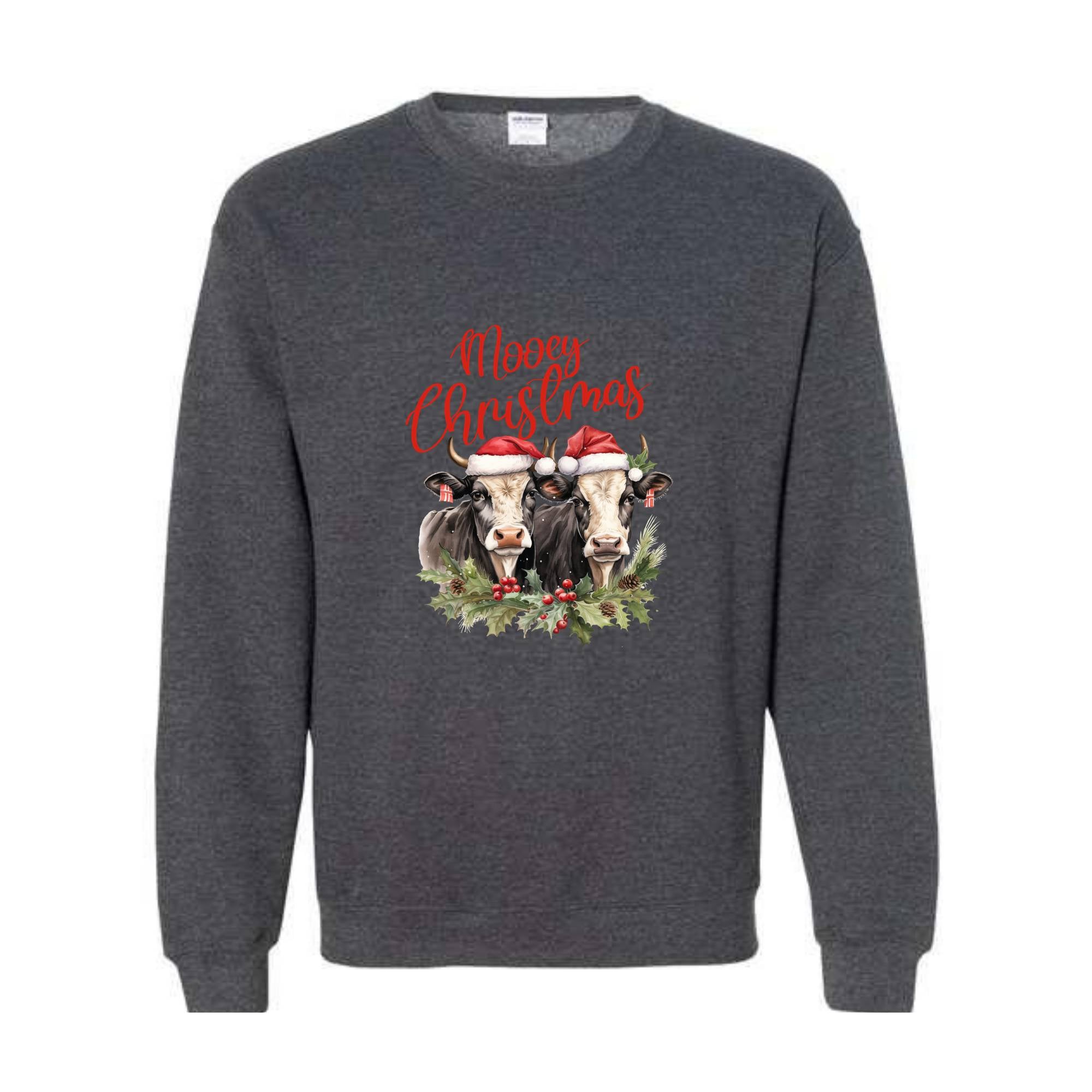 Mooey Christmas Sweatshirt, Christmas Sweatshirt, Christmas Gifts, Christmas Cow Sweatshirts, Christmas Animal Sweatshirt