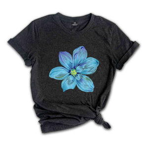 Blue Watercolor Flower Shirt, Daisy Flower Shirt, Plants Lover Gift, Botanical Shirt, Plant Mom Shirt, Flower Shop Shirt