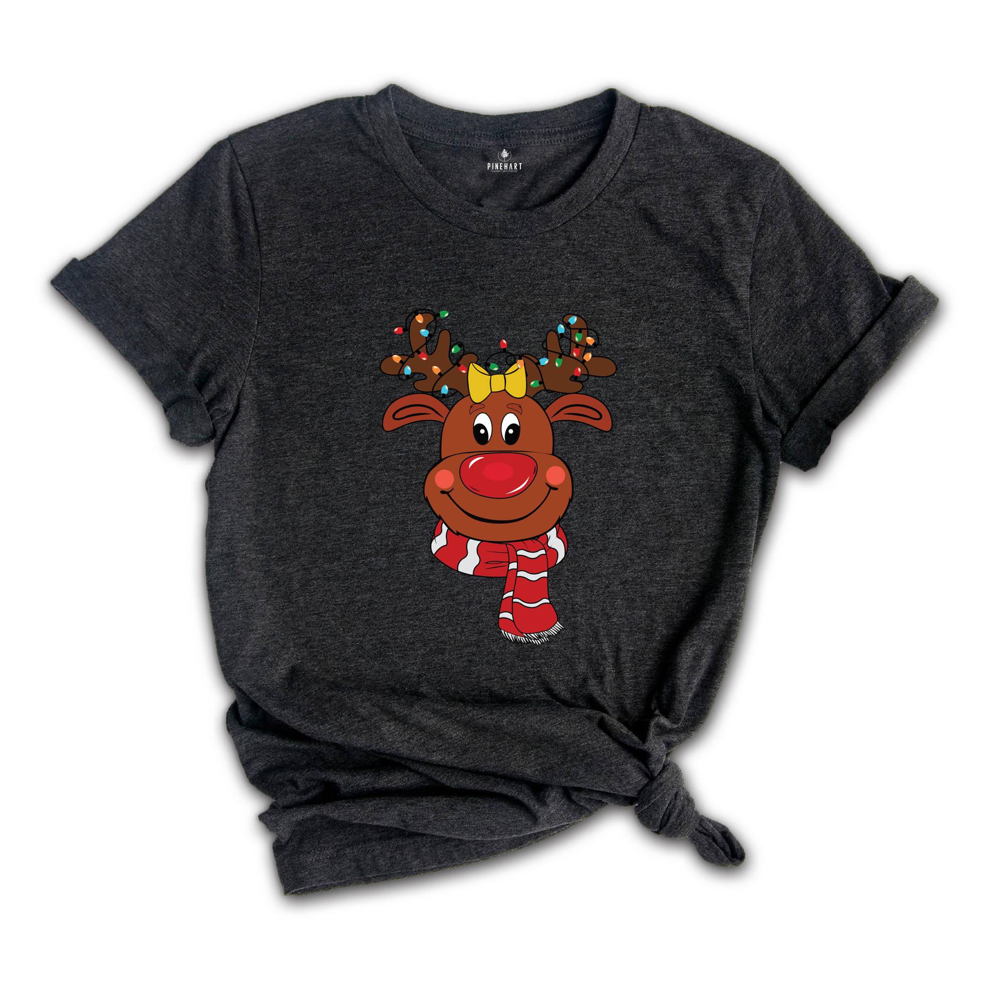 Reindeer Christmas Lights T-Shirt, Cute Christmas Lights Shirt, Reindeer Christmas Tee, Christmas Holiday Gifts