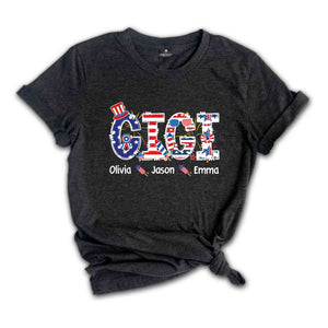 Custom Gigi Shirt, Custom 4th Of July Shirt, Independence Day Shirt, Gift For Gigi, Personalized Gigi Shirt, Republican Shirt, Custom Names