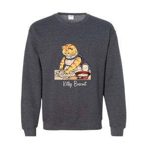 Kitty Biscuits Sweatshirt Cat Making Biscuits , Cat Sweatshirt , Cat Kneads Sweatshirt , Biscuits With Cat , Trendy Sweater