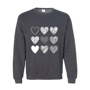 Cute Valentine Hearts Sweatshirt, Valentines Day , Valentine , Cute Valentine Gift, Cute Valentines Gift