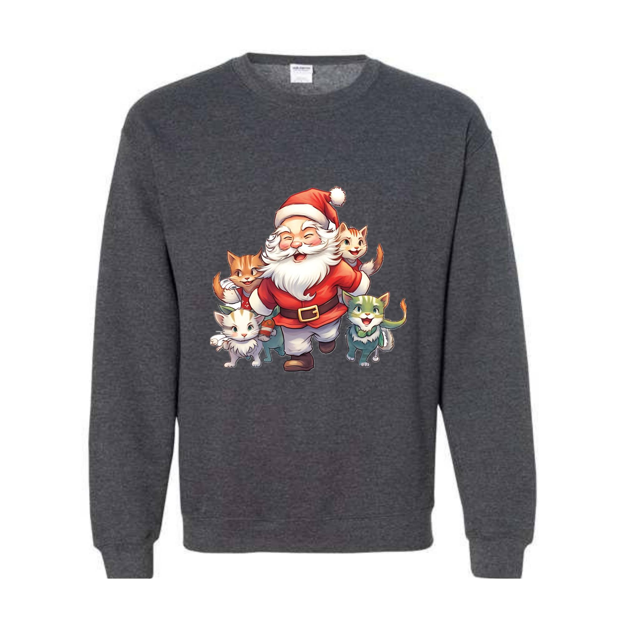 Vintage Santa Cats Christmas Sweatshirt, Retro Christmas Sweatshirt, Vintage Christmas Sweatshirt, Christmas Sweatshirt, Santa Sweatshirt