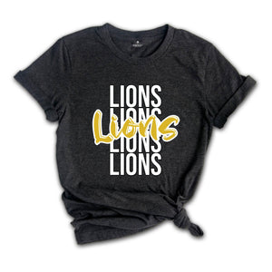 Team Mascot T-Shirt, Lions Team Shirt, Lions Football Shirt, Lions Fan Gift, Lions School Tee, Lions School Spirit