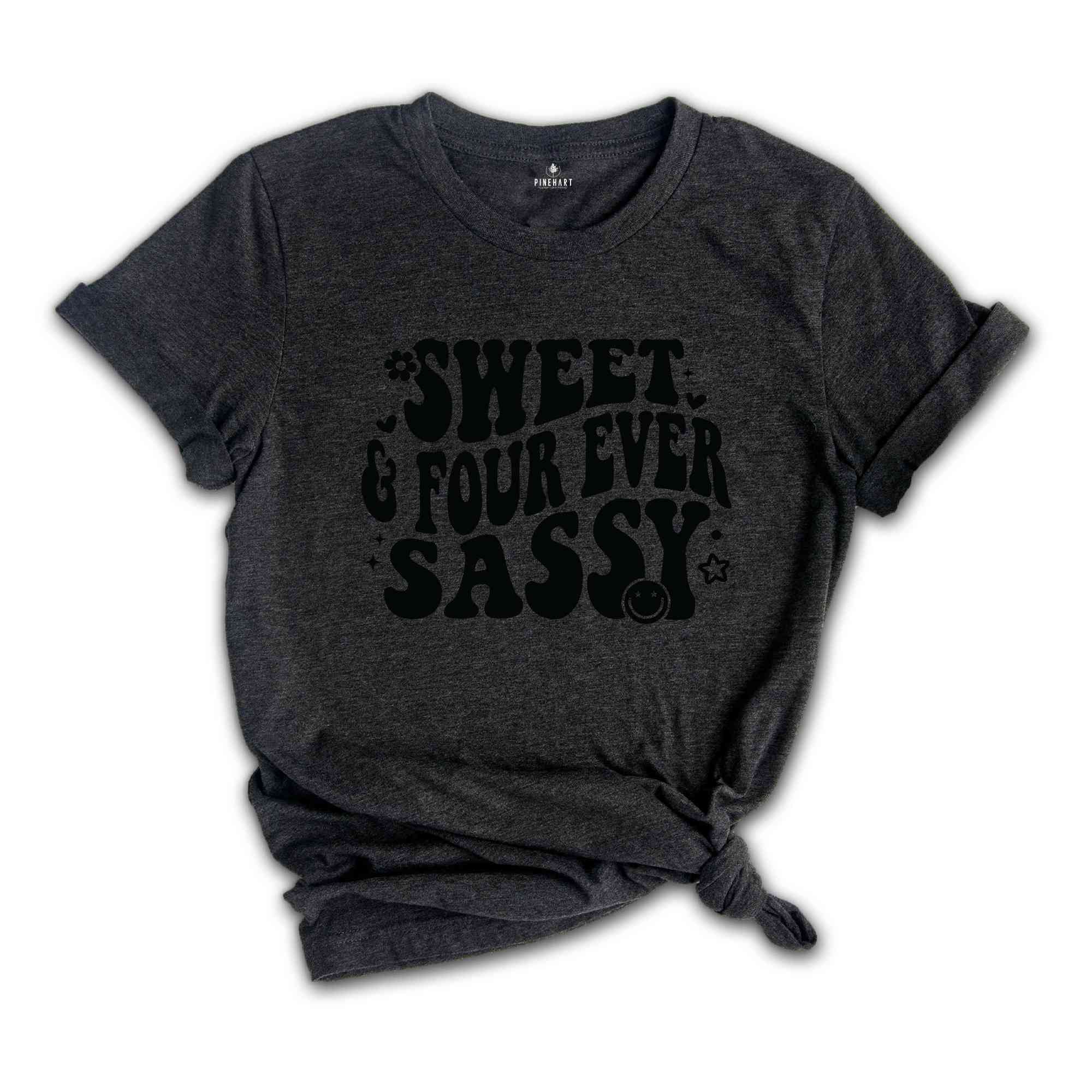 Sweet Sassy Four Ever Shirt, Birthday Girl Shirt, Cute Birthday Shirt, Tie Dye Shirt, Birthday Party Shirt Girl, Birthday Gift, Kids Tshirt