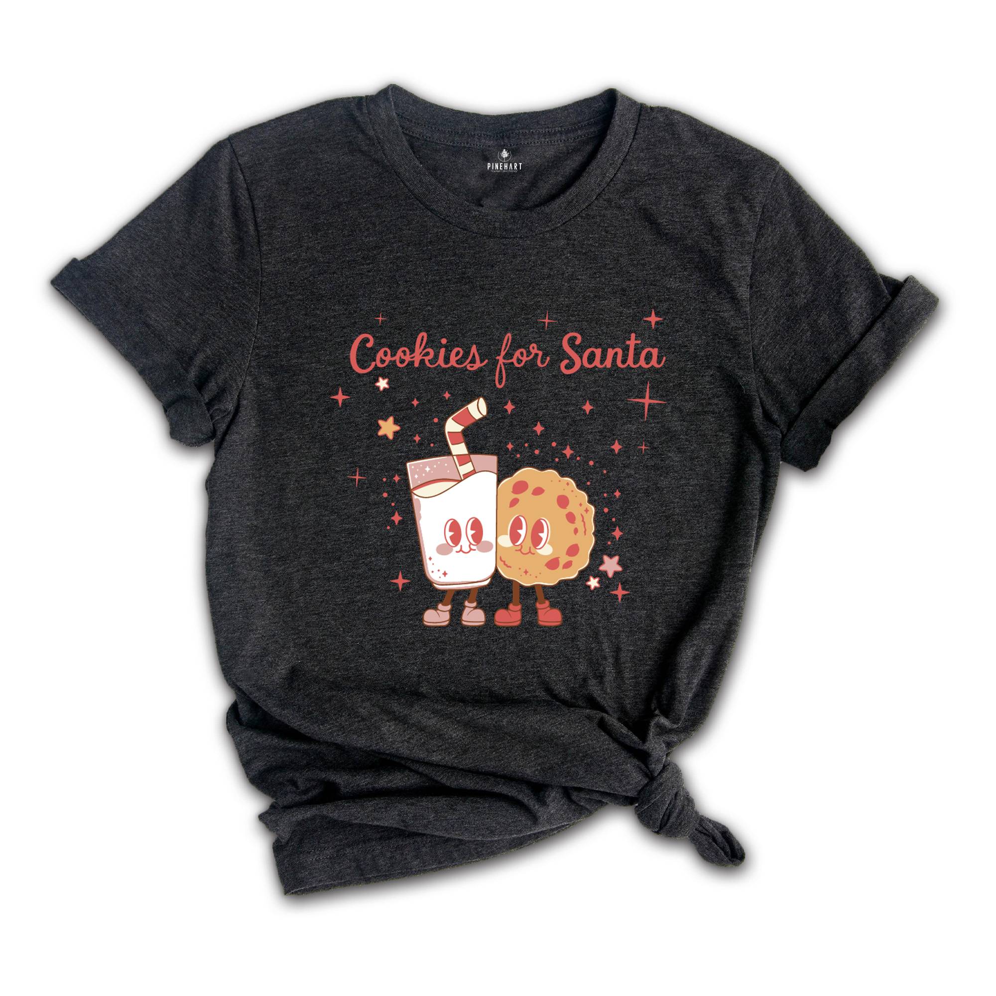 Cookies For Santa Shirt, Christmas Shirt,Vintage Christmas T-shirt, Christmas Tee, Christmas Shirt Gift , Christmas Gifts