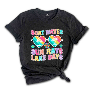 Boat Waves Sun Rays Lake Days Shirt, Summer Shirt, Summer Vibes Shirt, Sunshine Shirt, Beach Shirt, Lake Day Shirt, Lake Vacation Shirt