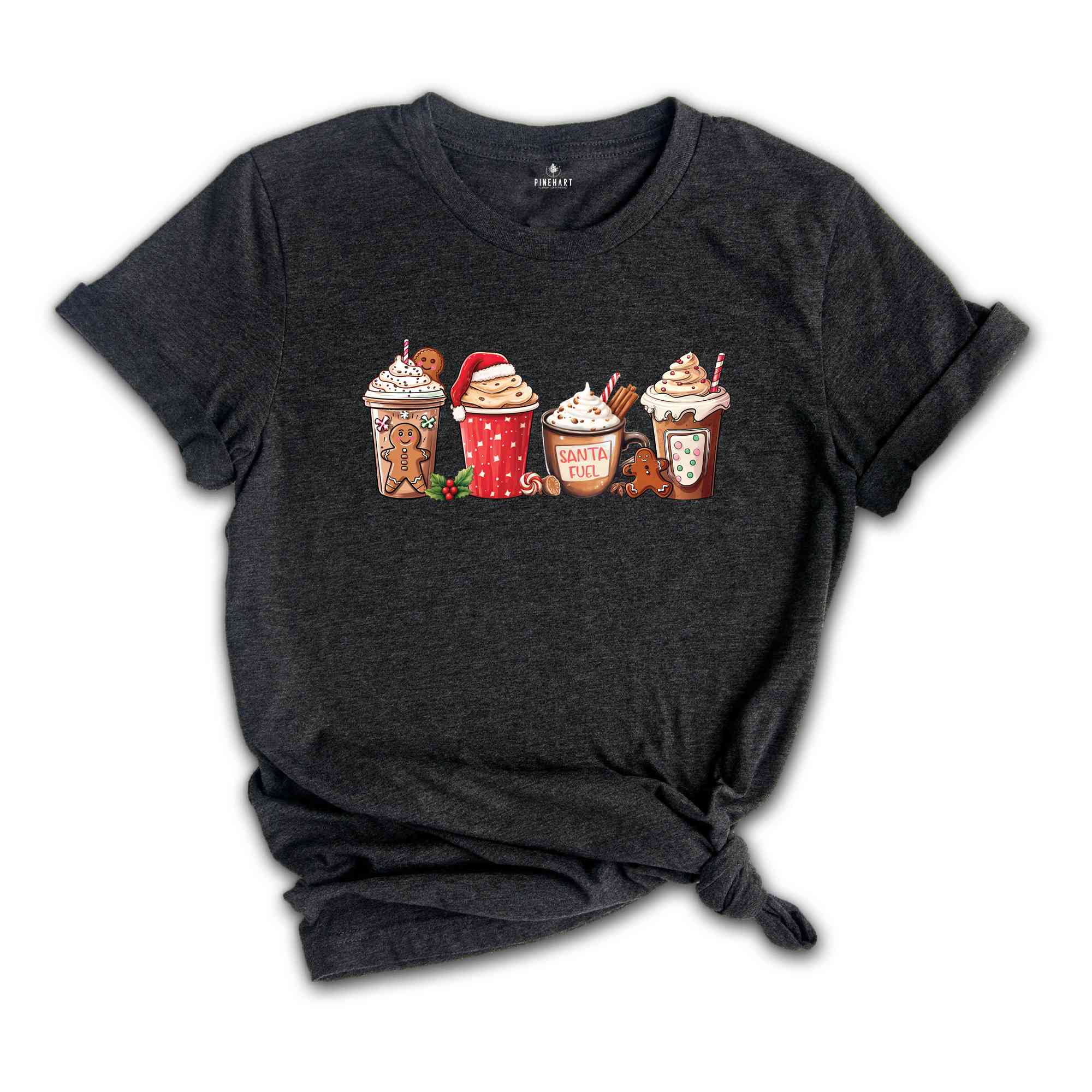 Santa Fuel Shirt, Christmas Milk And Cookies Shirt, Christmas Latte Shirt, Christmas Shirt, Funny Christmas Gift, Family Xmas Shirt