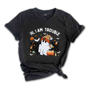 Wherever I Go Trouble Follows T-Shirt, Matching Halloween Shirts, Spooky Season Tee, Retro Funny Couple Halloween Gifts