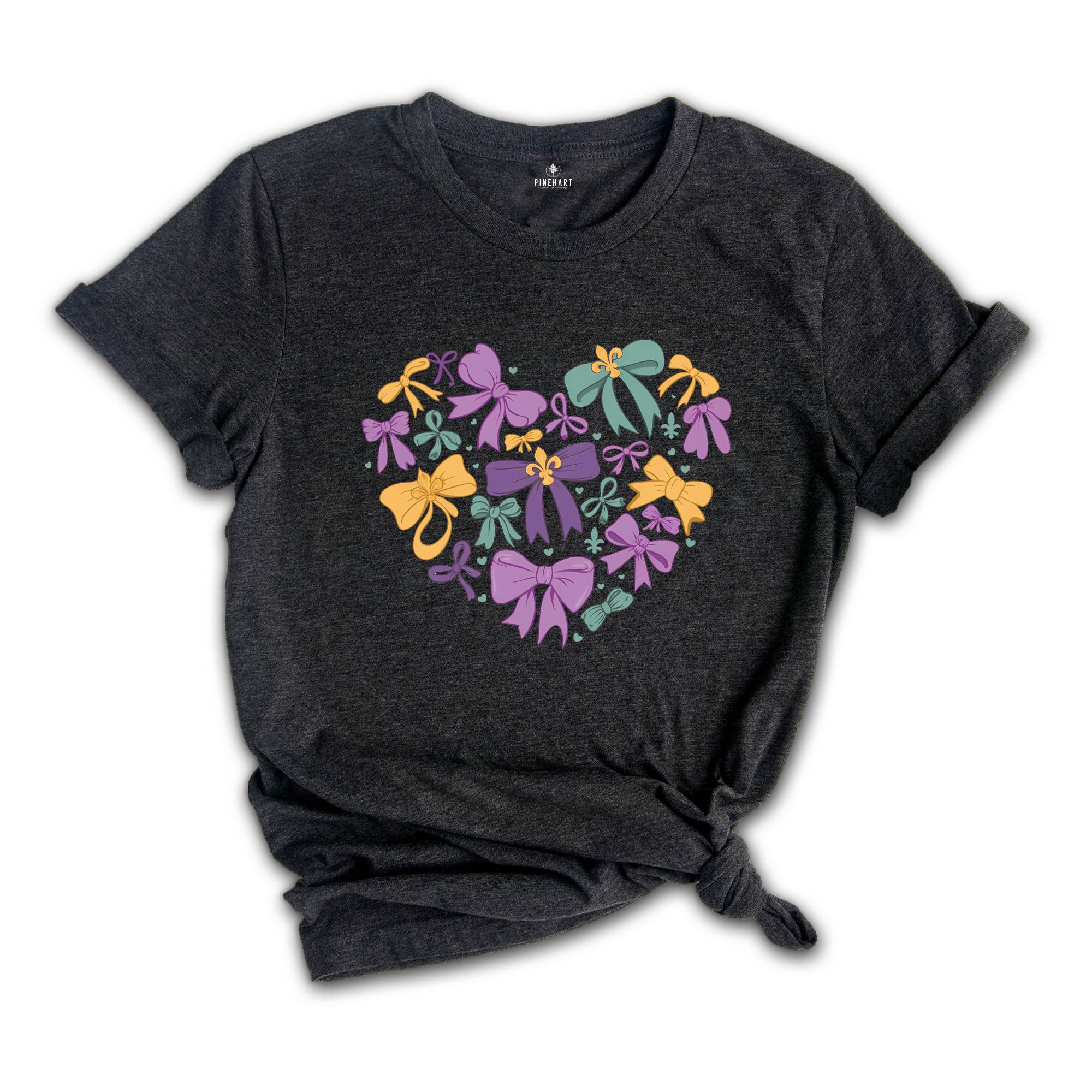 Coquette Mardi Gras Heart T-Shirt, Mardi Gras Shirt, Louisiana Mardi Gras Tee, Fat Tuesday Shirt, Louisiana Shirt, Mardi Gras Carnival