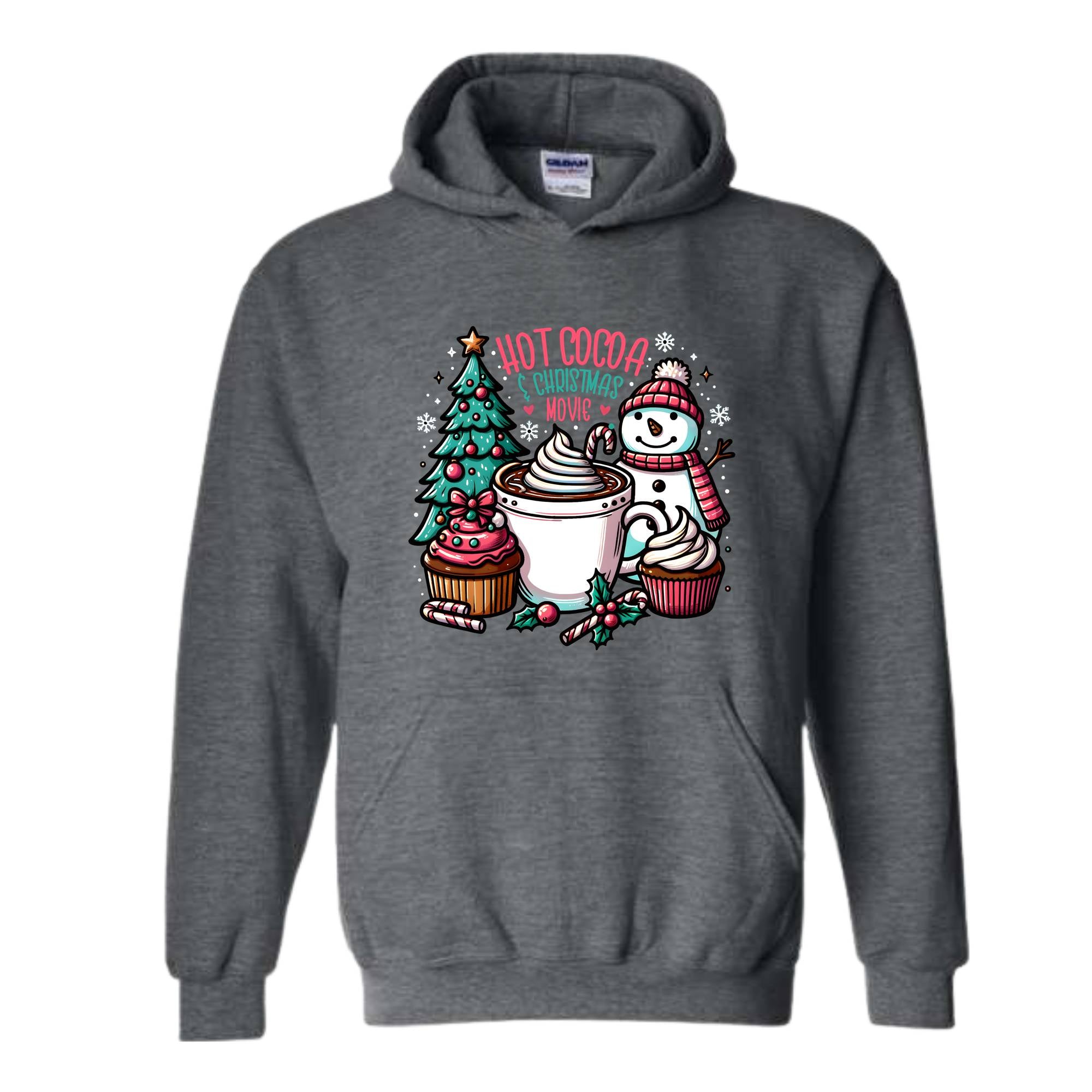 Hot Cocoa And Christmas Movie Sweatshirt, Christmas Sweatshirt, Hot Cocoa Sweatshirt, Christmas Gifts, Christmas Hoodie