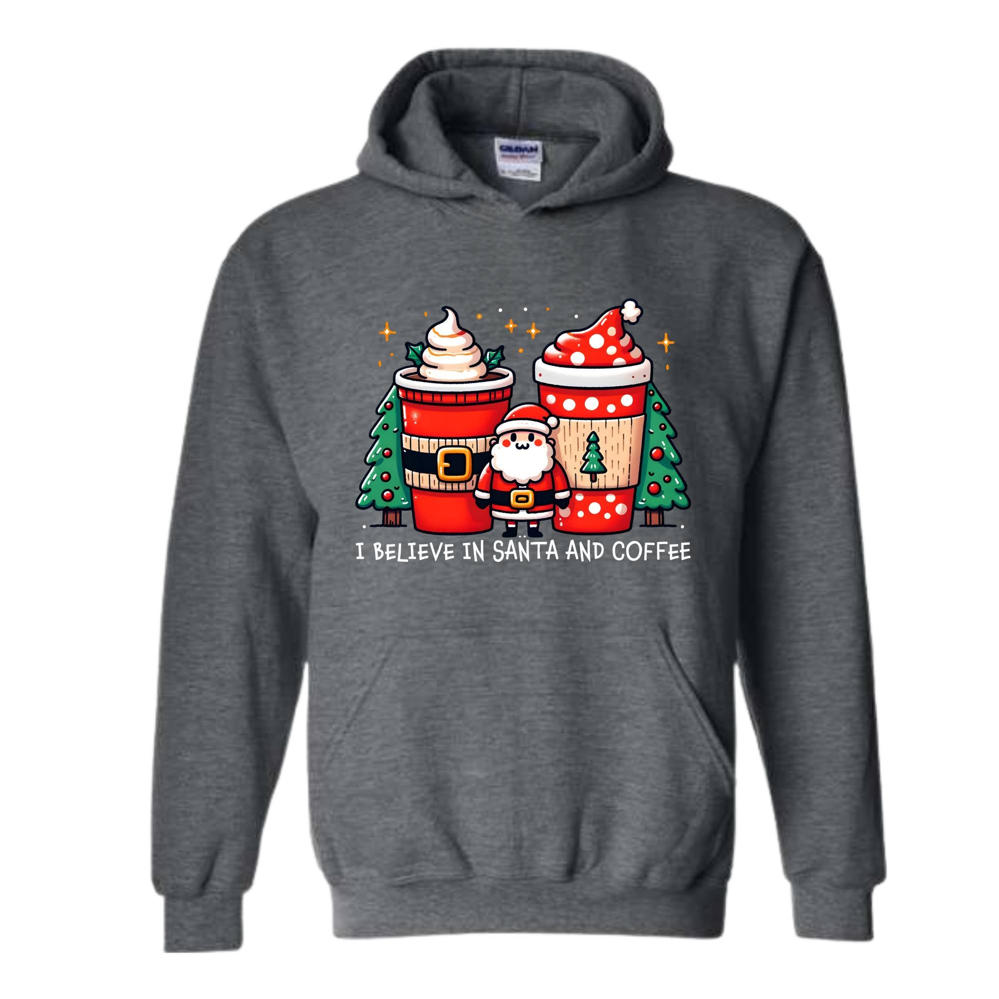 I Believe In Santa And Coffee Sweatshirt, Christmas Sweatshirt, Christmas Gifts, Christmas Party, Santa Claus Sweatshirt