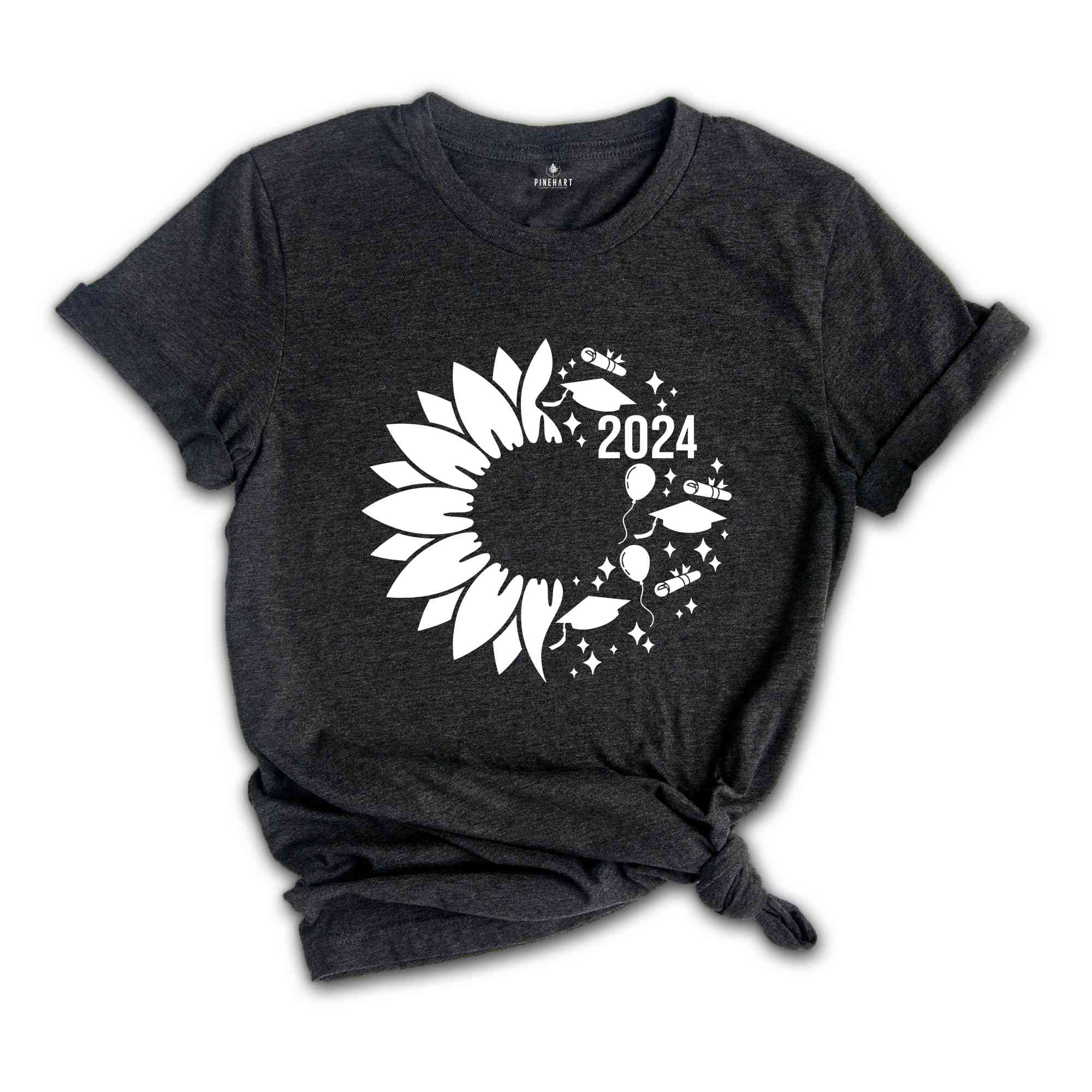 Senior 2024 Sunflower T-Shirt, Graduation 2024 Shirt, Graduation Gift, Class of Shirts 2024, Grad Of 2024 Tee, Last Day of School