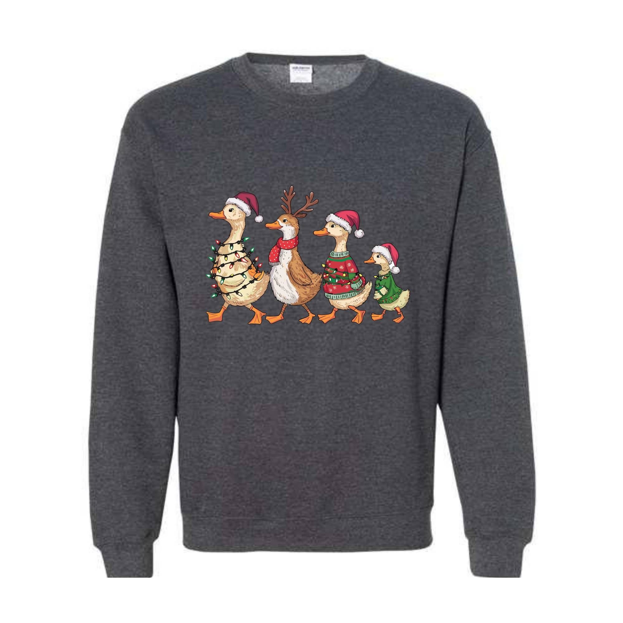 Christmas Ducks Sweatshirt, Duck Christmas Sweatshirt For Women, Funny Animals Christmas Sweatshirt, Farm Lover Gift, Funny Christmas Sweatshirt