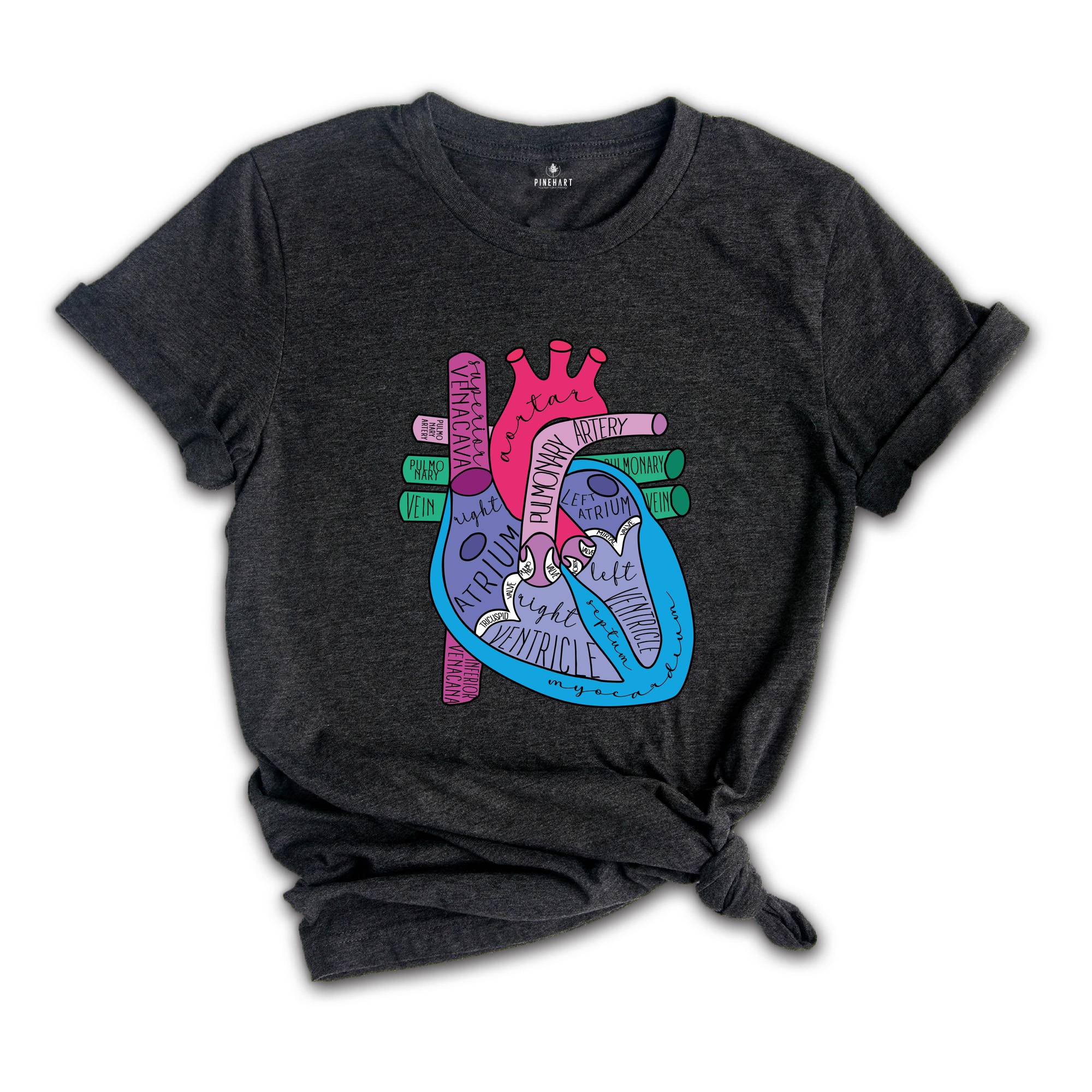 Cardiologist Anatomical Heart Shirt, Cardiac Nursing Gift, Nursing School Shirt, Medical School Student Shirt, Heart Anatomy Shirt