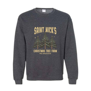 Saint Nick's Christmas Tree Farm Pine Spruce Cedar Sweatshirt, Christmas Sweatshirt, Christmas Gifts, Christmas Tree Sweater