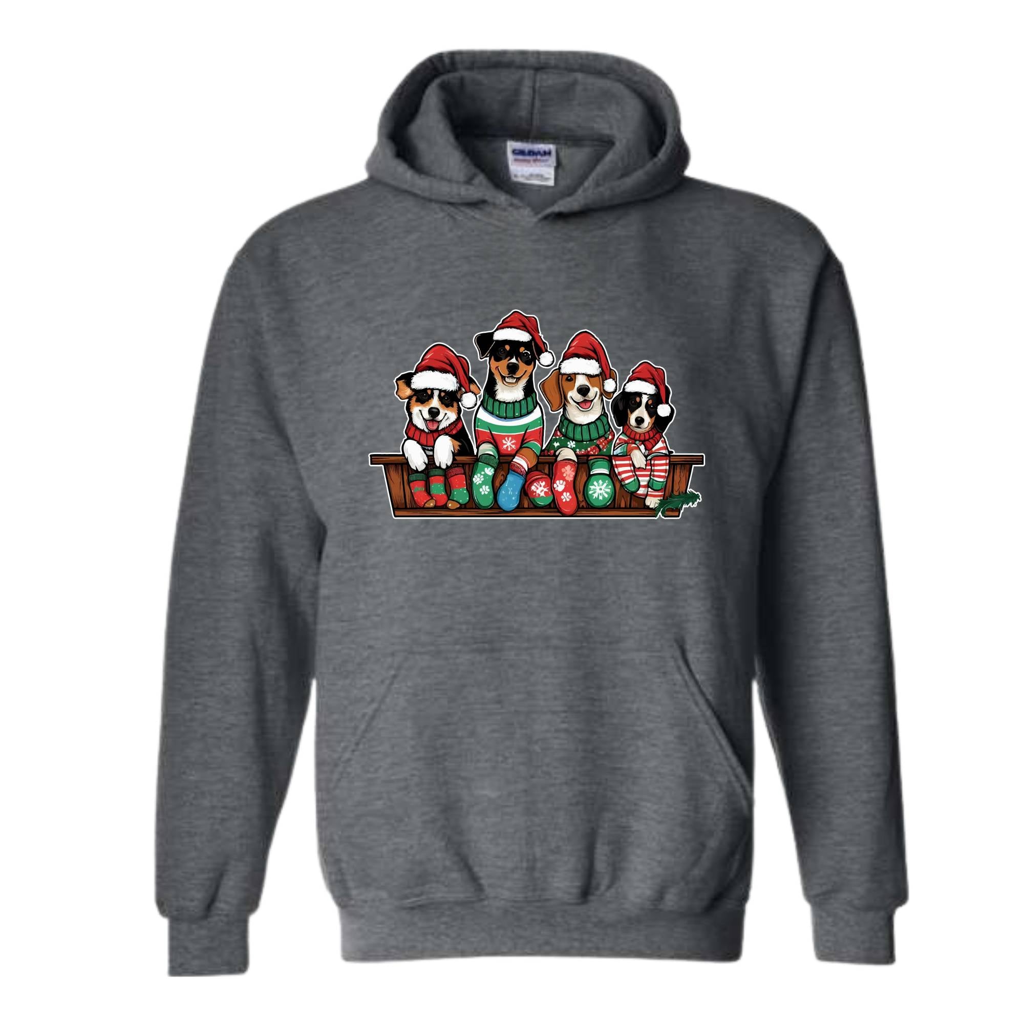 Funny Christmas Dog Hoodie, Cute Dogs Hoodie, Christmas Party, Dog Lover Hoodie, Dogs Xmas Hoodie, Dog Mom Hoodie