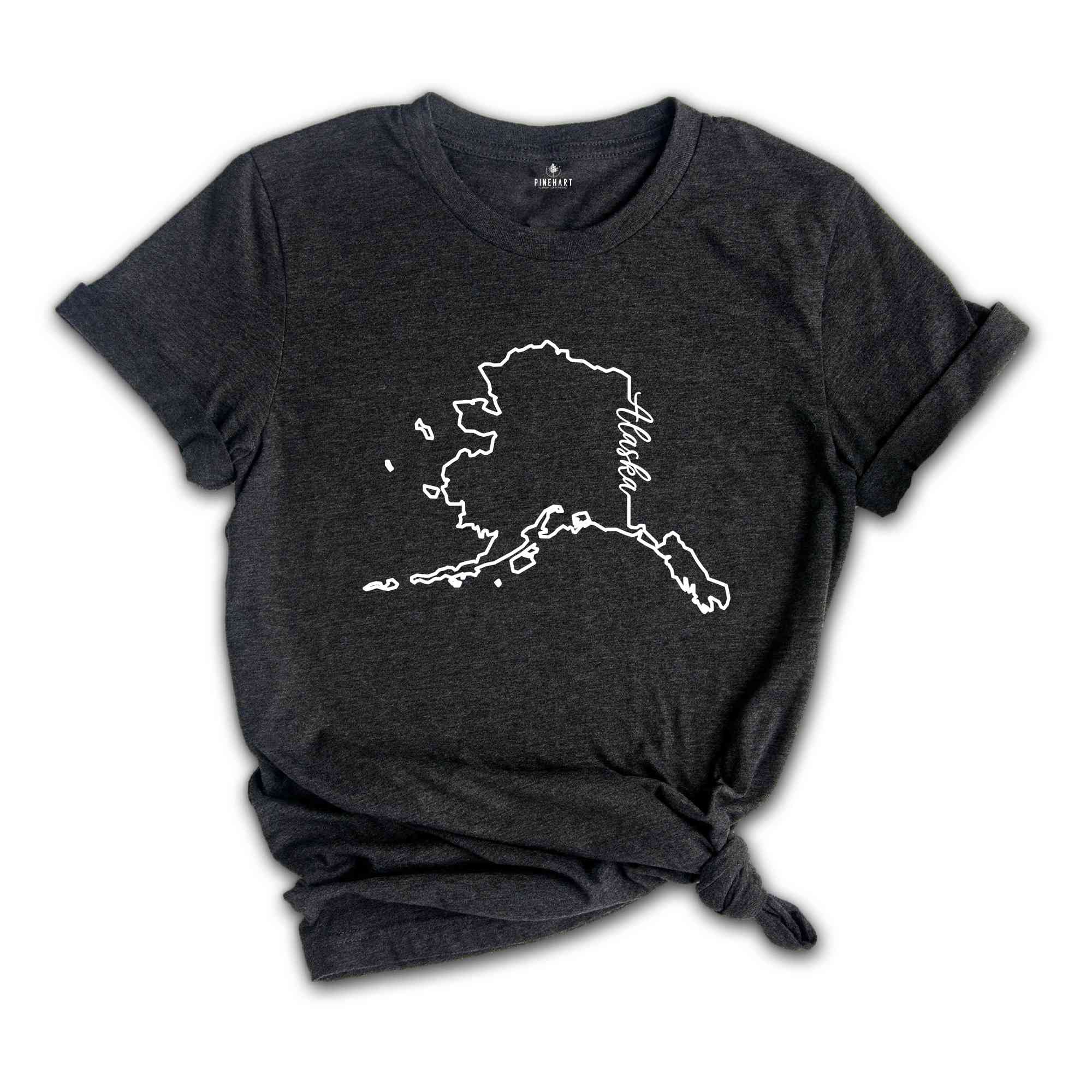 Alaska State Shirt, The USA State Shirt, Alaska USA Shirt, Alaska Map Outline Shirt, US Outline Shirt, United States Shirt