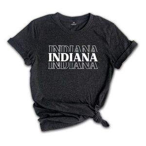 Indiana State Shirts, Indiana State Map Shirt, Indiana Travel Gifts, Indiana Tee Top, Indiana Clothing, Indiana Travel T-Shirt