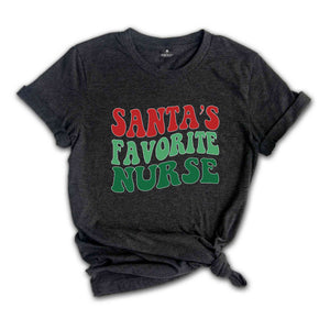 Santa’s Favorite Nurse Shirt, Christmas nurse tee, holiday nurse shirt, Nurse Shirt, Nurse Holiday Gift, Cute Santa Shirt, Retro Santa Shirt