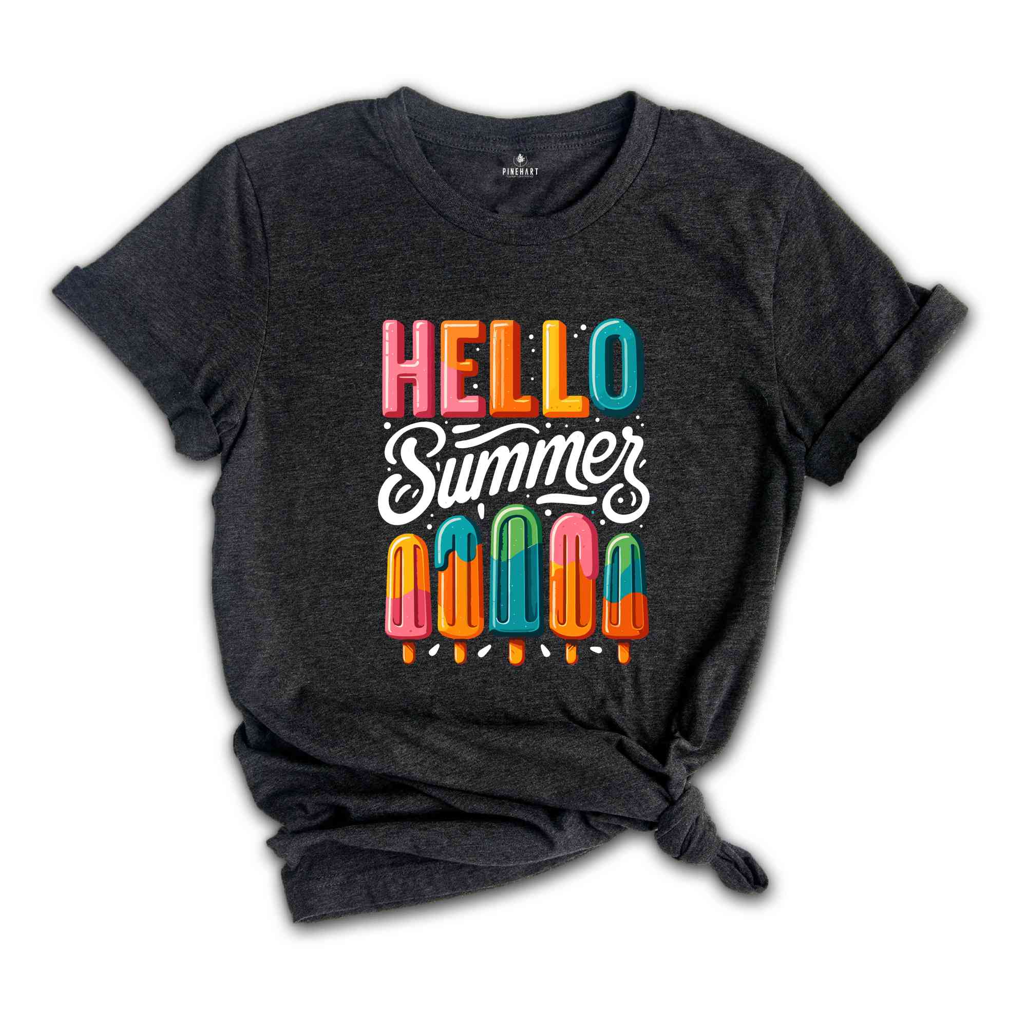 Hello Summer Shirt, Popsicle Written Summer Welcome Shirt, Colorful Holiday Shirt, Family Vacation Apparel, Gift for Traveler