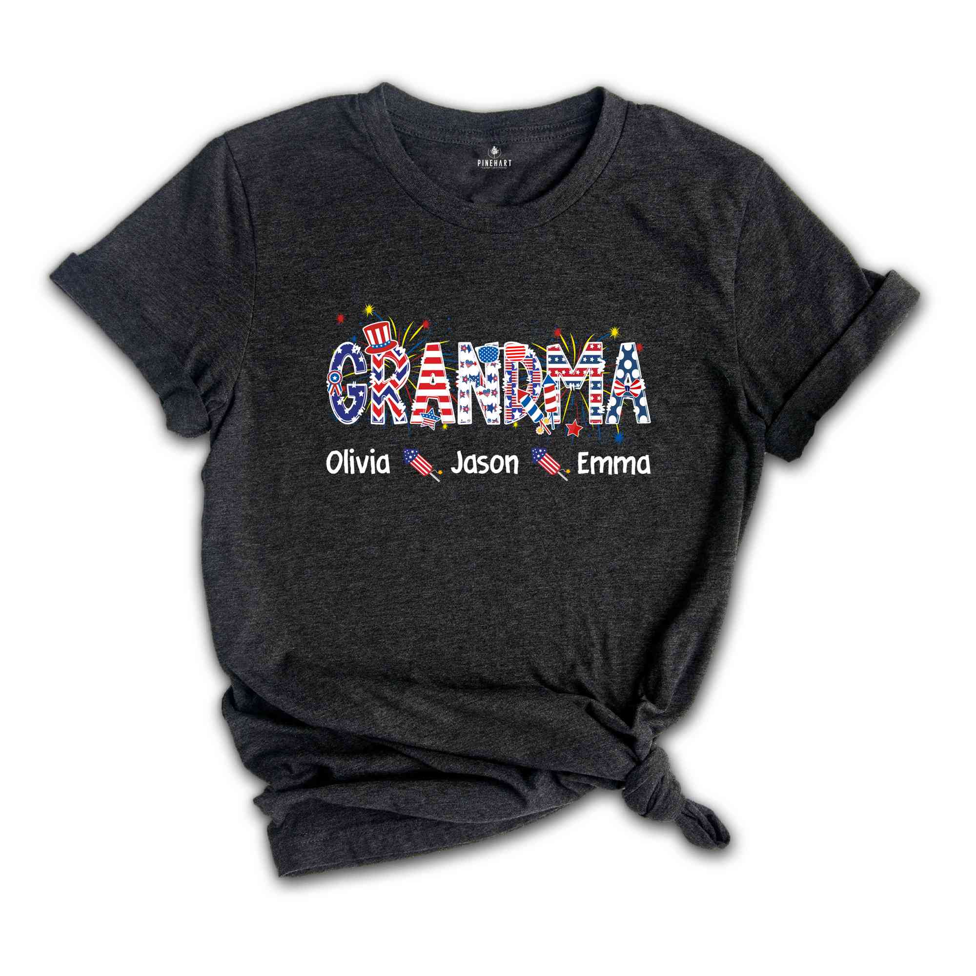 Custom Grandma Shirt, Custom 4th Of July Shirt, Independence Day Shirt, Gift For Grandma, Personalized Grandma Shirt, Republican Shirt