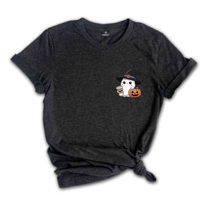 Cute Ghost Shirt, Fall Season Tee, Spooky Season Shirt, Funny Pumpkin Shirt, Ghost Coffee Shirt, Halloween Ghost Shirt