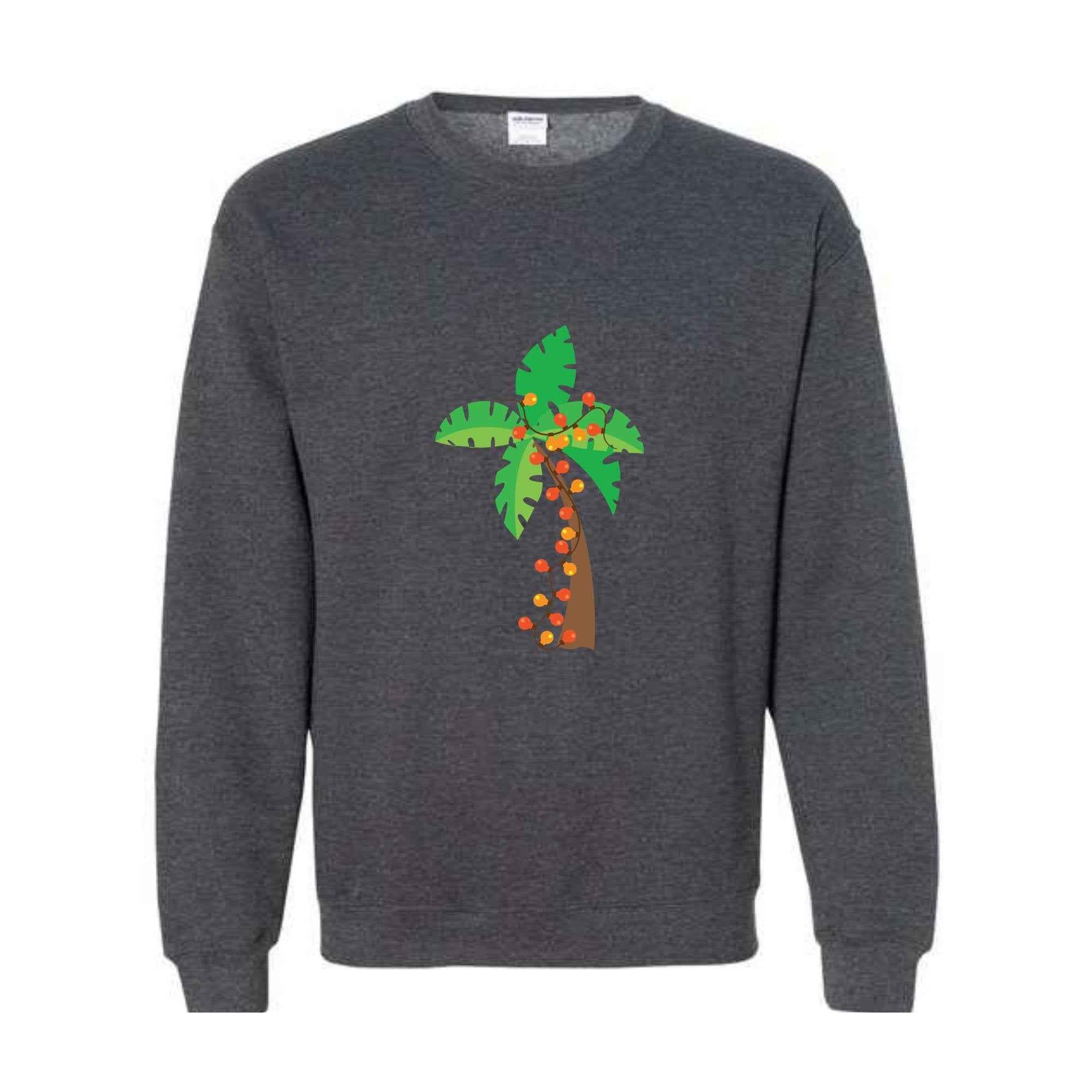 Christmas Palm Tree Sweatshirt, Tropical Xmas Sweatshirt, Florida Christmas Sweatshirt, Beach Aloha Christmas Sweatshirt, Hawaiian Sweater