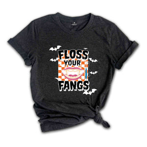 Floss Your Fangs T-Shirt, Dental Halloween Shirt, Funny Dental Shirt, Halloween Gifts For Dentists, Spooky Season Tee