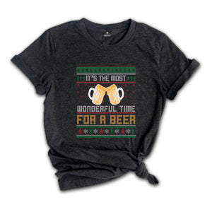 It's The Most Wonderful Time Of The Beer Shirt, Funny Ugly Sweater, Christmas Shirt, Beer Lovers Shirt, Holiday Shirt, Beer Christmas Gift