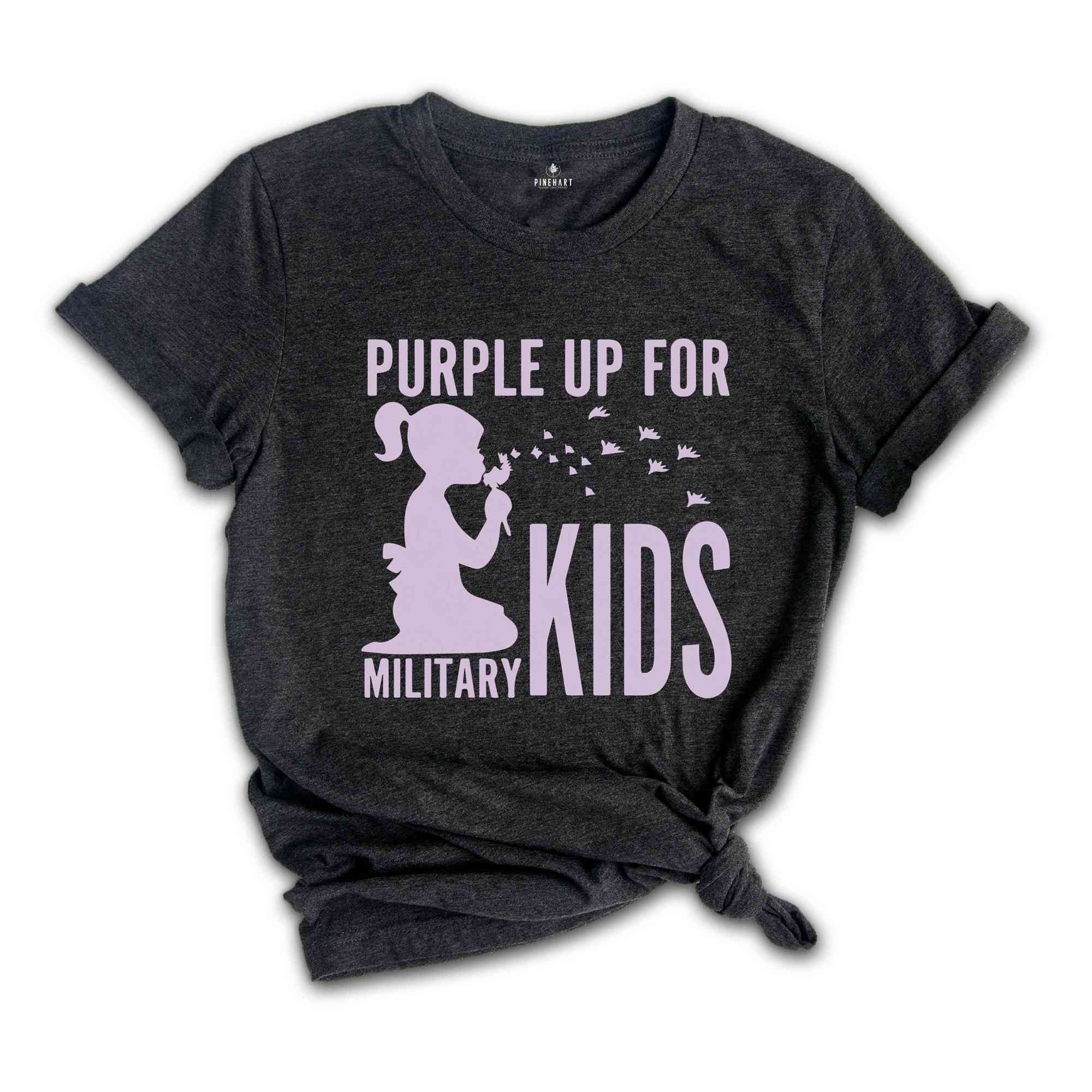 Purple Up for Military Kids Shirt, Military Child Month Awareness Shirt, Military Gifts for Kids, Military Kids Cotton Shirt