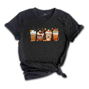 Fall Coffee Pumpkin T-Shirt, Halloween Shirt, Coffee Latte Shirt, Fall Shirt, Retro Halloween Shirt, Pumpkin Coffee Shirt