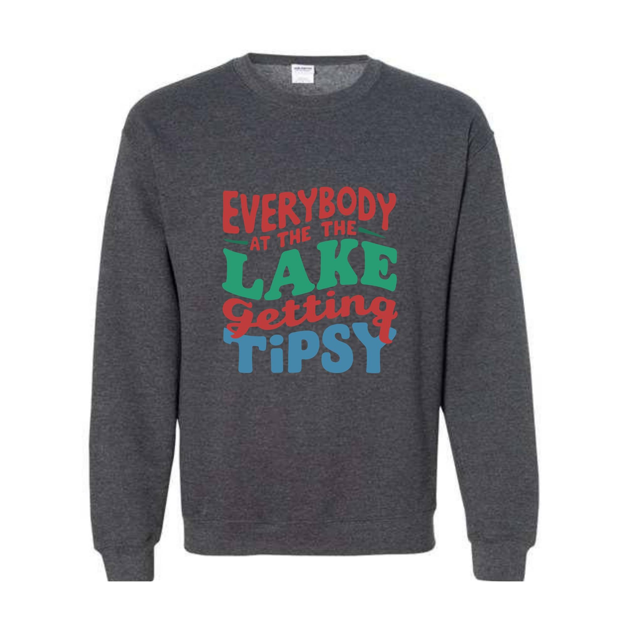 Everybody At The Lake Getting Tipsy Sweatshirt, Women's Lake Party Sweater, Girls Summer Camp Hoodie, Lake Camping Sweatshirt