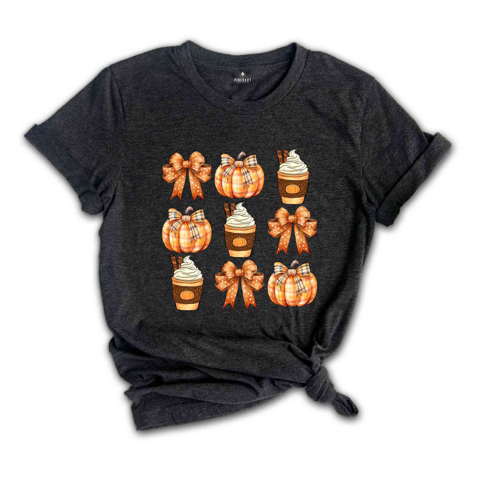 Retro Fall Pumpkin Bow Shirt, Fall Coquette Bow, Autumn Pumpkin Tee, Fall T-Shirt, Autumn Lover Shirt, Autumn Bow Shirt