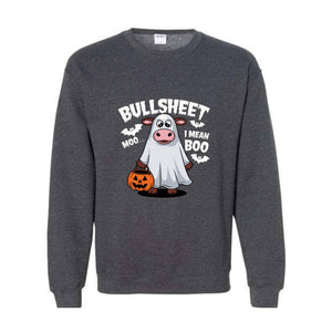 BullSheet Moo I mean Boo Sweatshirt, Halloween Ghost Cow Shirt, Happy Halloween Hoodie, Halloween Ghost Hoodie, Halloween Boo Shirt