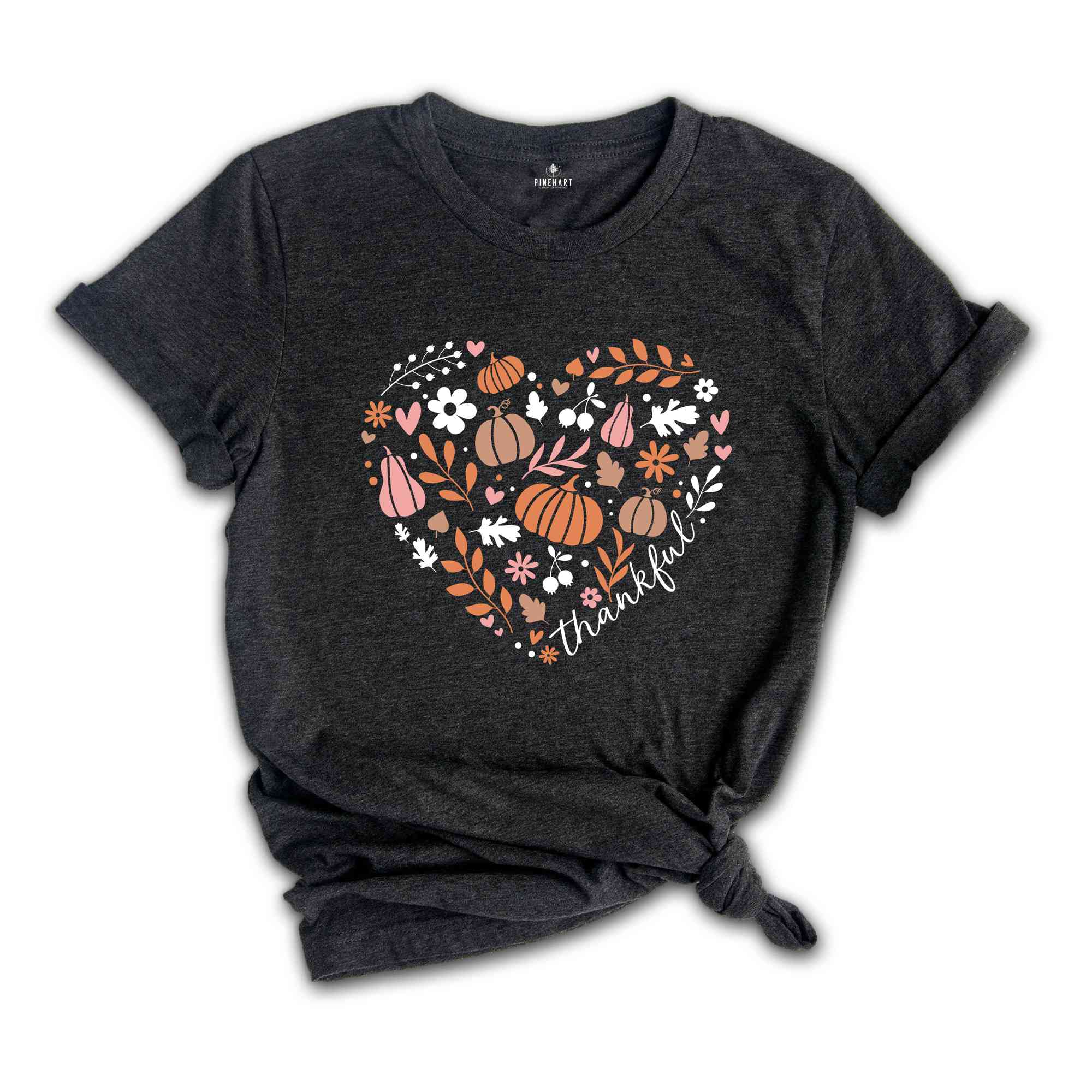 Thankful Shirt, Fall Season Heart Shirt, Pumpkin Lover Shirt Cozy Season Shirt, Happy Thanksgiving Shirt, Thanksgiving Crewneck