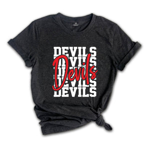 Team Mascot Shirt, Devils Team Shirt, Devils Football Shirt, Devils Fan Tee, Devils School Shirt, Devils School Spirit, Devils Mascot Tee