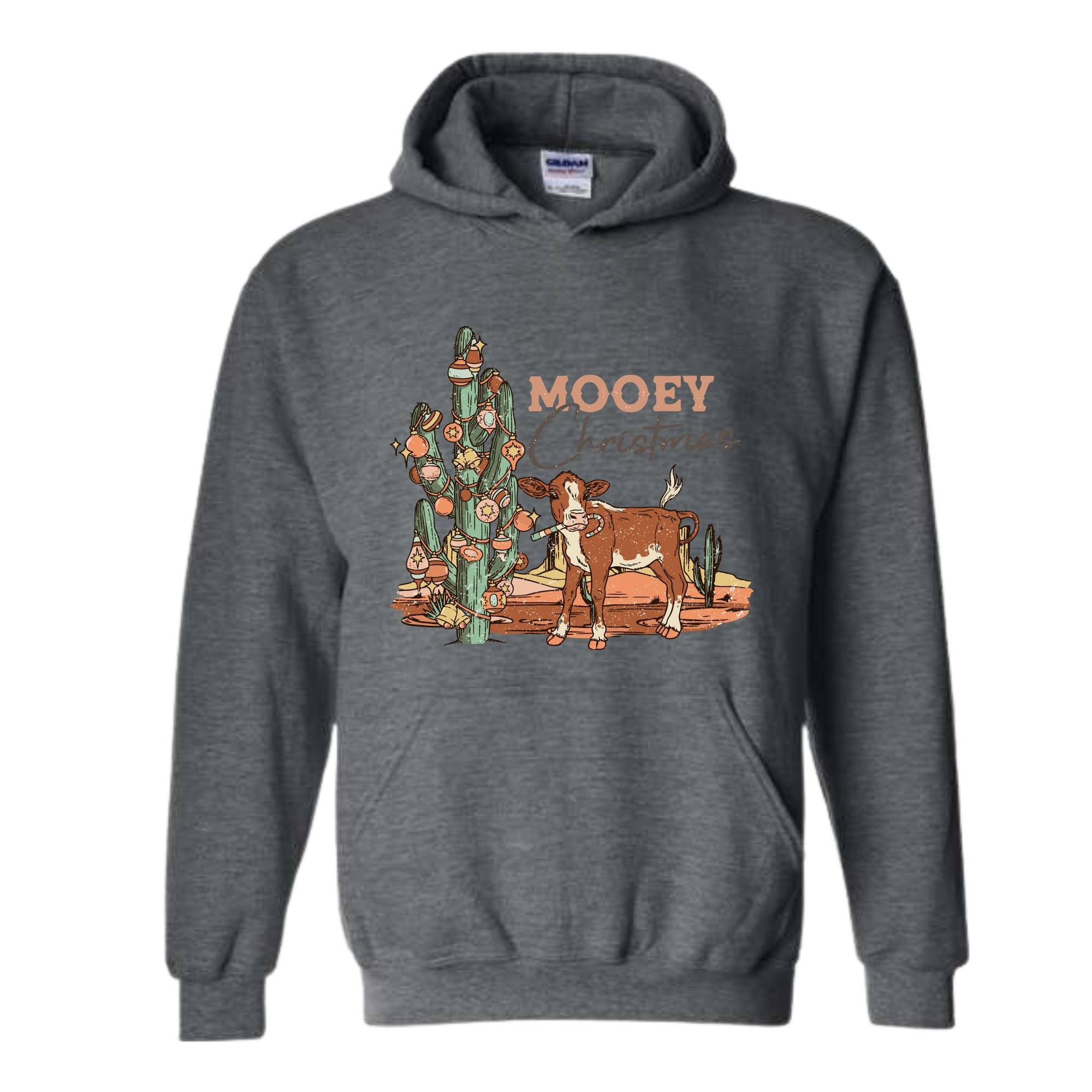 Mooey Christmas Hoodie, Western Christmas Sweater, Cowboy Christmas Hoodie, Country Christmas Hoodie