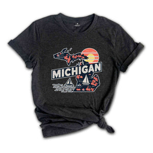 Retro State Of Michigan Shirt, State Of Michigan Shirt, State Shirt, Michigan Shirt, Michigan Lover Shirt, Family Trip Shirt, Travel Shirt