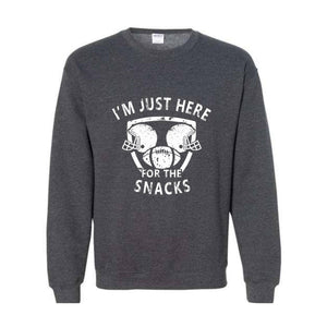 I'm Just Here For The Snacks Sweatshirt, Game Day Sweater, Football Season Sweatshirt, Football Fan Gifts, Sunday Game Apparel