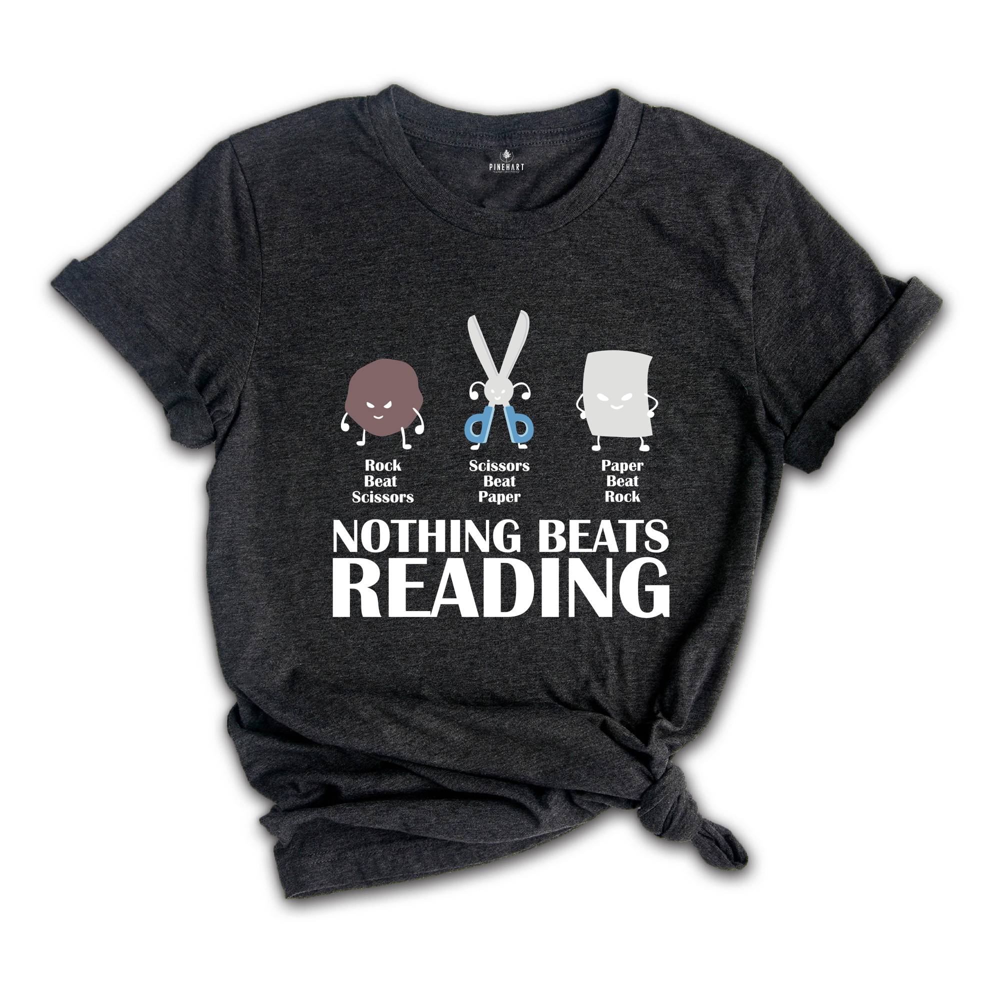 Rock Paper Scissor Reading Shirt, Book tshirt, Reading Teacher T-shirt, Bookworm Shirt, Teacher Tee, Book Lover Gift