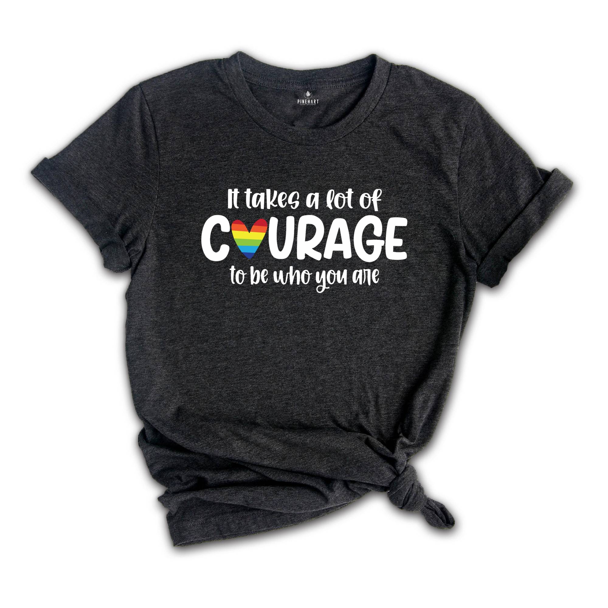 It Takes a Lot of Courage to Be Who You Are Shirt, Pride Month Shirt, LGBT Pride Shirt, Human Rights Shirt, LGBT Ally Shirt, Love is Love