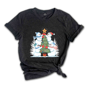 Snowman Shirt, Christmas Tree Shirt, Cute Holiday Tee, Christmas Shirt, Funny Snowman Shirt, Gift for Christmas, Winter Lover Shirt