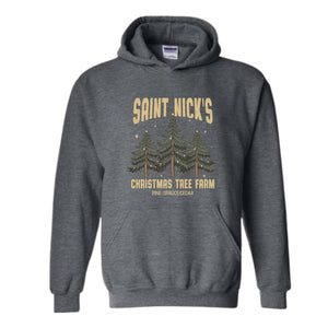 Saint Nick's Christmas Tree Farm Pine Spruce Cedar Hoodie, Christmas Hoodie, Christmas Gifts, Christmas Tree Sweater