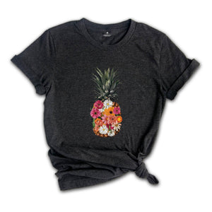 Pineapple Flower Shirt, Cute Hawaii Shirt, Flower Shirt, Aloha Beaches Shirt, Travel Shirt, Matching Family Vacation Shirt