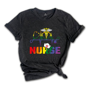 Nurse LGBTQ Gay Pride Rainbow T-shirt, Lgbt Nurse Gift, Gay Pride Tee, Lesbian Shirt, Gay Shirt, Transexual Shirt, Nurse Apparel