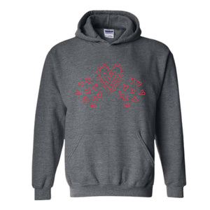 Heart Valentine Sweatshirt, Heart Hoodie, Ladies Valentine Day Sweatshirt, Gift for Girlfriend, Wife Gift Hoodie, Couple Sweatshirt