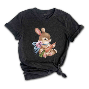 Baby Bunny Easter Carrot Shirt, Cute Bunny T-Shirt, Rabbit Shirt, Rabbit Lover Gift, Cute Easter Tee, Bunny Lover Gift