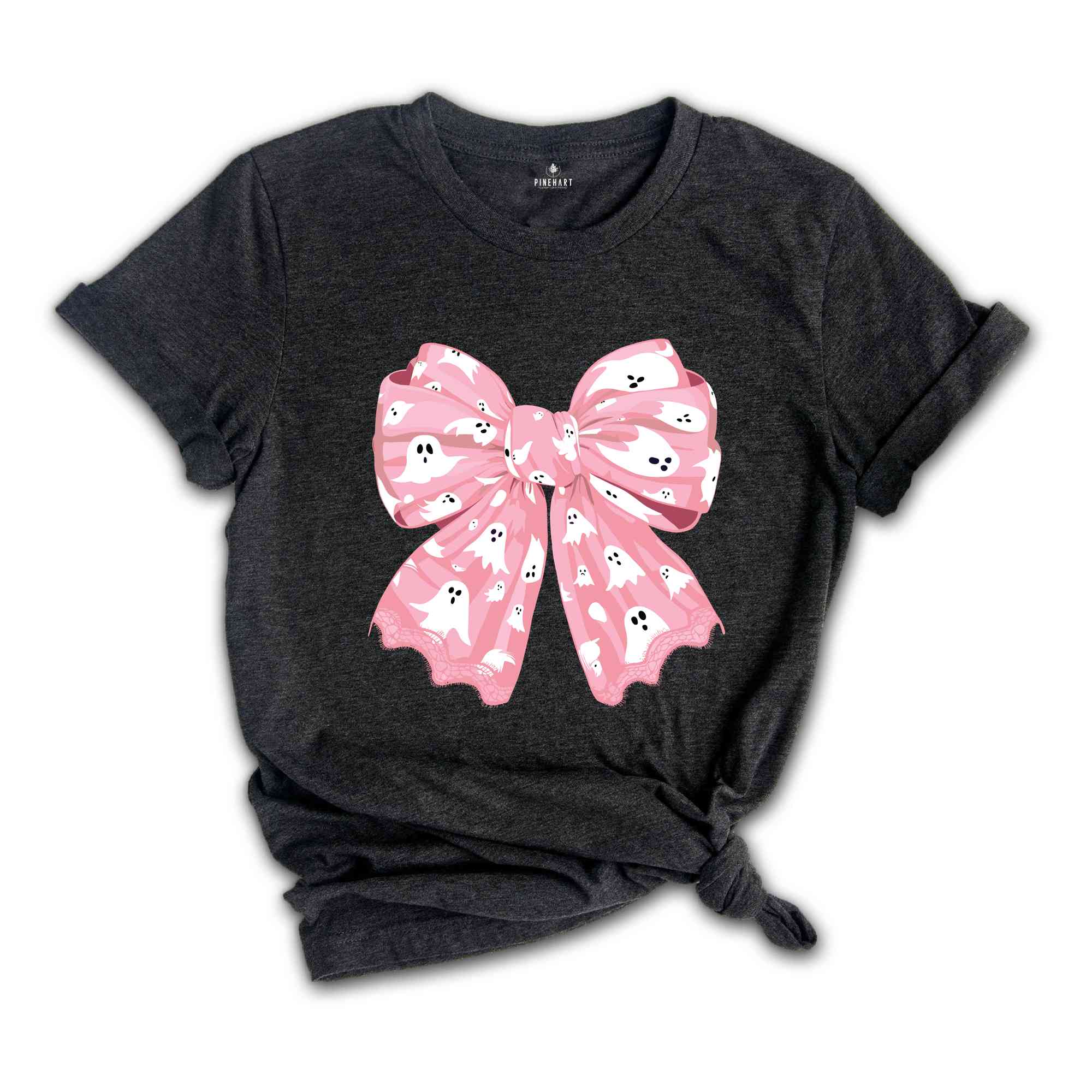 Coquette Pink Bow Ghost Shirt, Pink Coquette Halloween Shirt, Pink Spooky Vibes Shirt, Halloween Shirt, Cute Ghost Shirt, Coquette Shirt